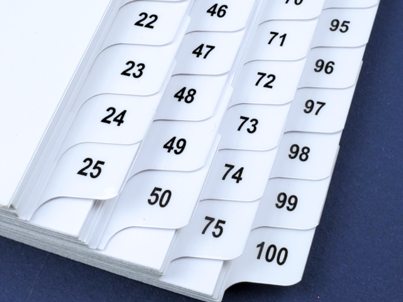 Number Letter Month Tab Dividers